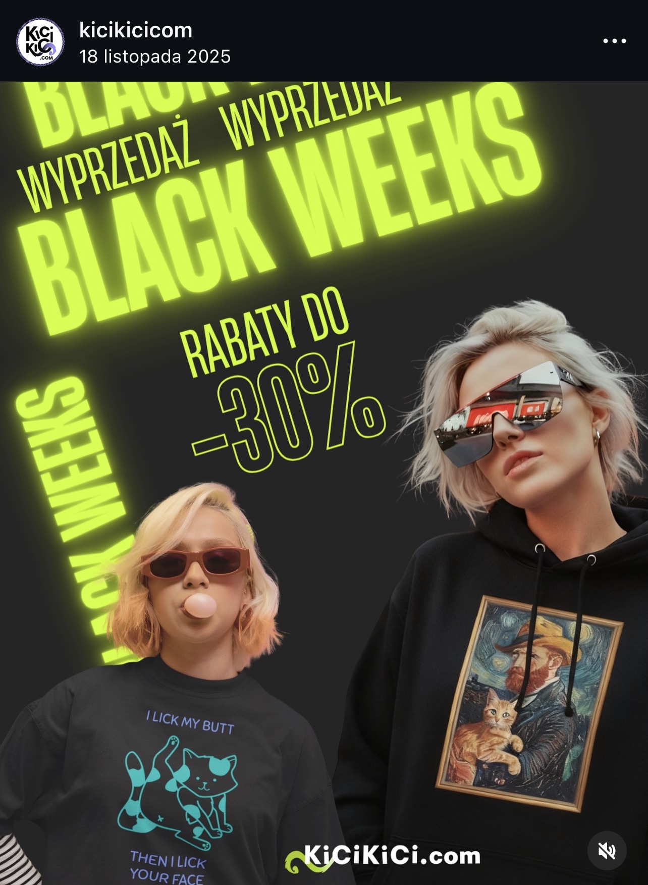 KiciKici.com — Black Weeks, wyprzedaż do -30%