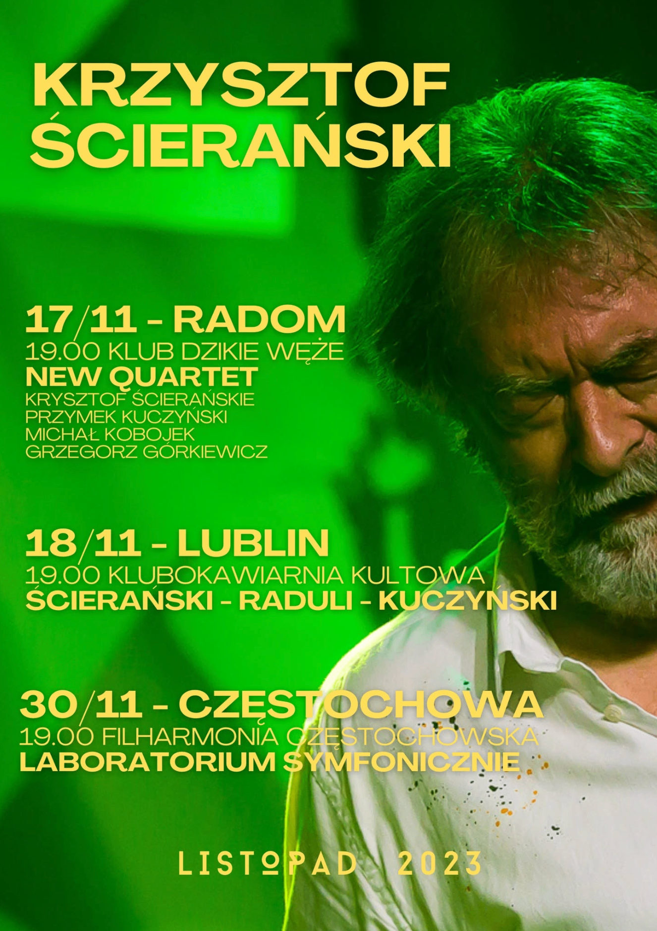 Krzysztof Ścierański — plakat trasy koncertowej, październik 2023